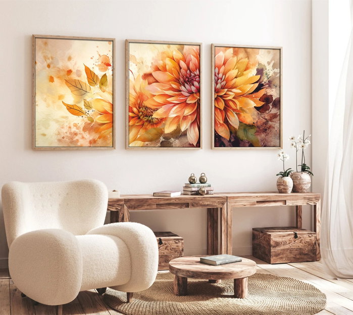 Wallity Cuadro Decorativo Enmarcado Huhu220 - 50 x 70 cm (3 Piezas) Wallity Cuadro Decorativo Enmarcado Huhu220 - 50 x 70 cm (3 Piezas)